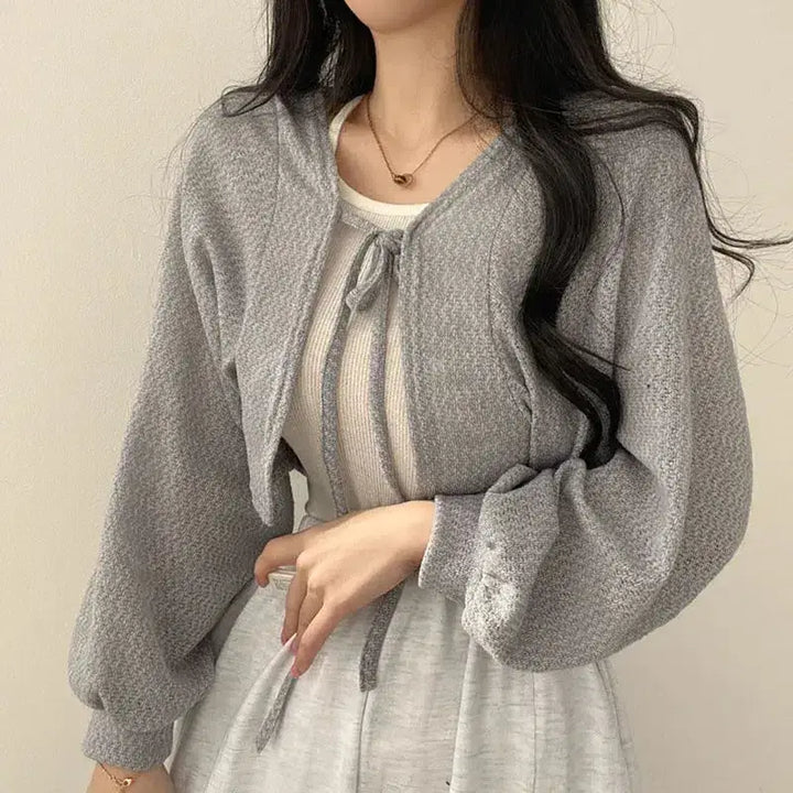 Soft girl lace-up cardigan jacket for cozy chic style