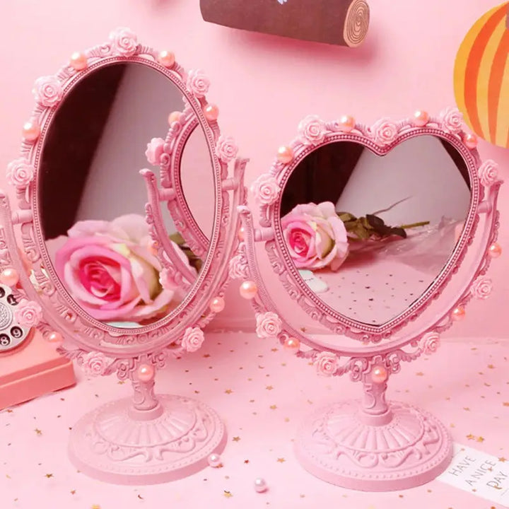 Aesthetic soft girl mirror for bedroom and desk decor