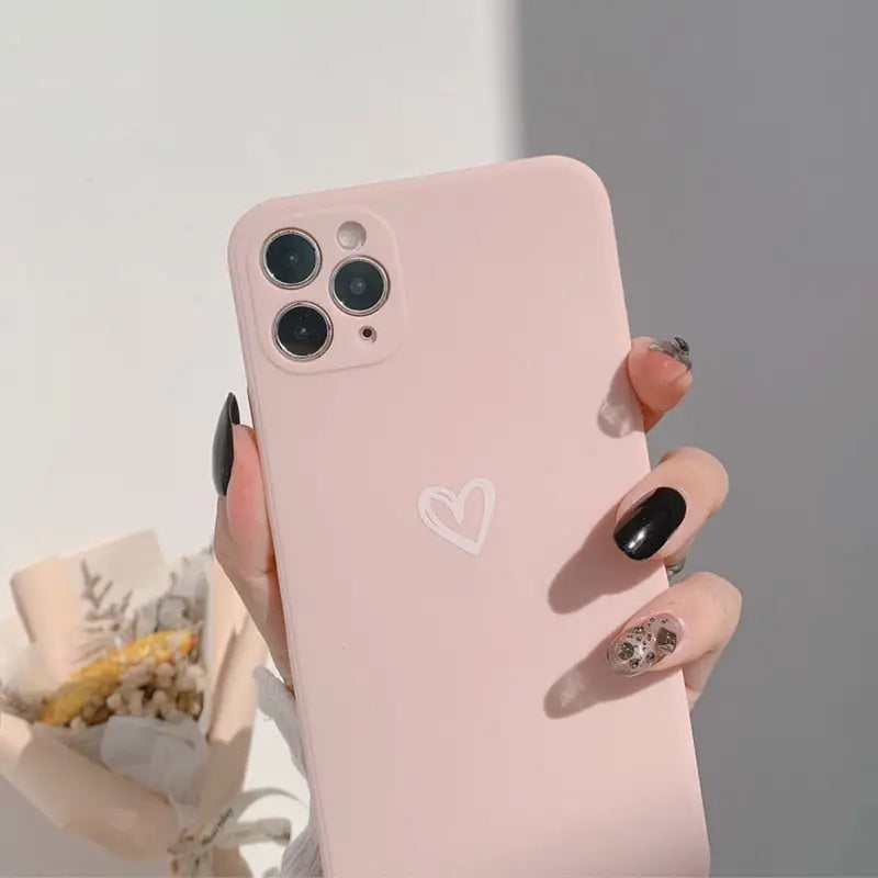 Soft heart mobile phone case for iphone y2k - cases