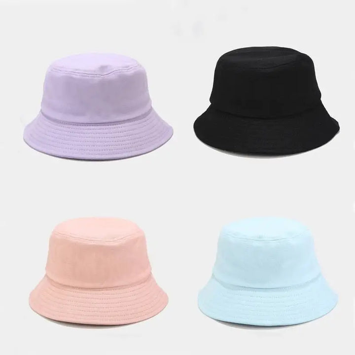 Solid color cotton aesthetic bucket hat for acubi style