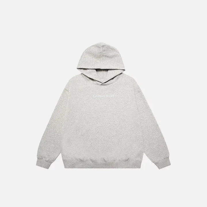 Solid color endless road hoodie y2k - gray / m - hoodies