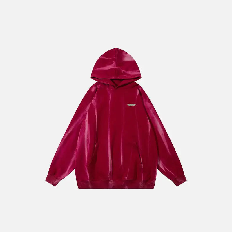 Solid color loose hoodie y2k - burgundy / m - hoodies
