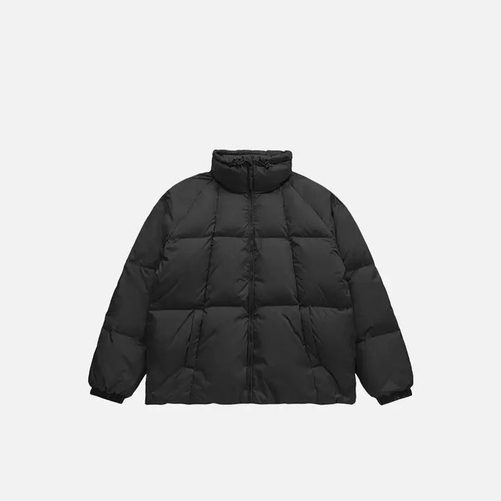 Solid color puffer jacket y2k - black / m