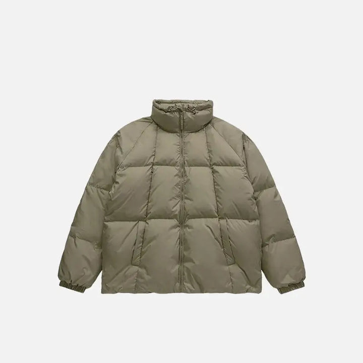 Solid color puffer jacket y2k - green / m