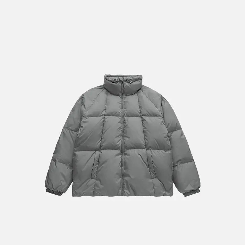 Solid color puffer jacket y2k - grey / m