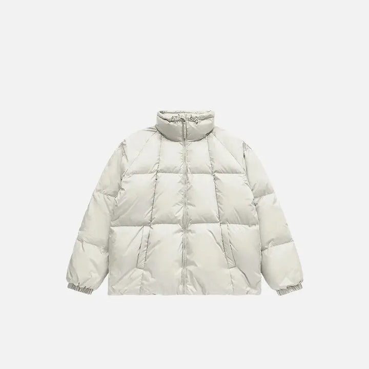 Solid color puffer jacket y2k - white / m