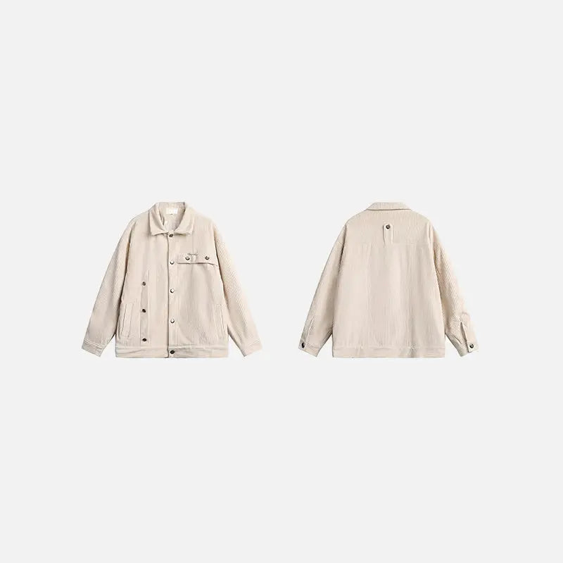 Solid pattern denim jacket y2k - beige / m