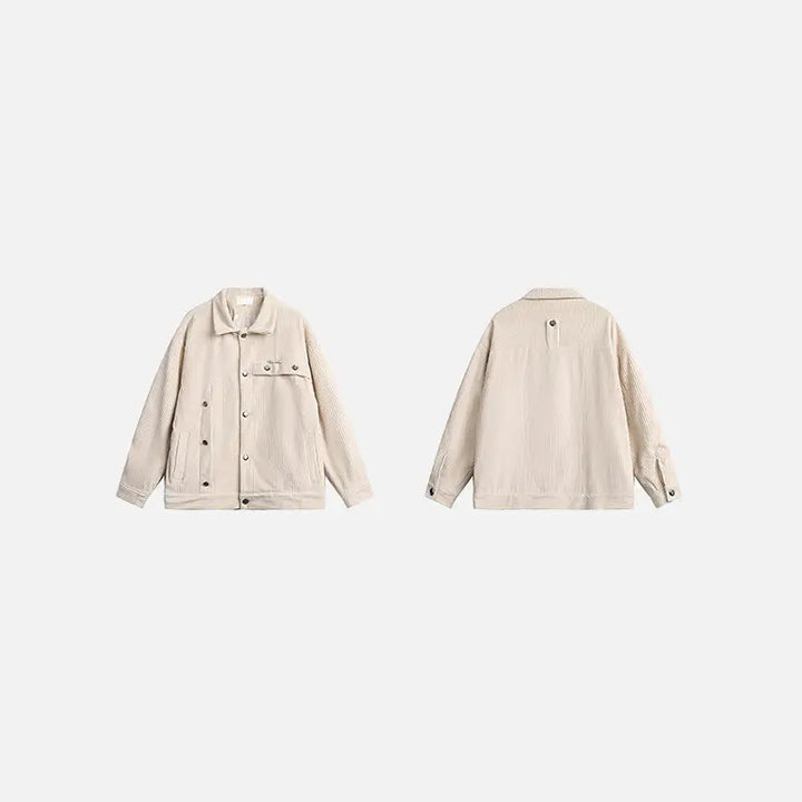 Solid pattern denim jacket y2k - beige / m