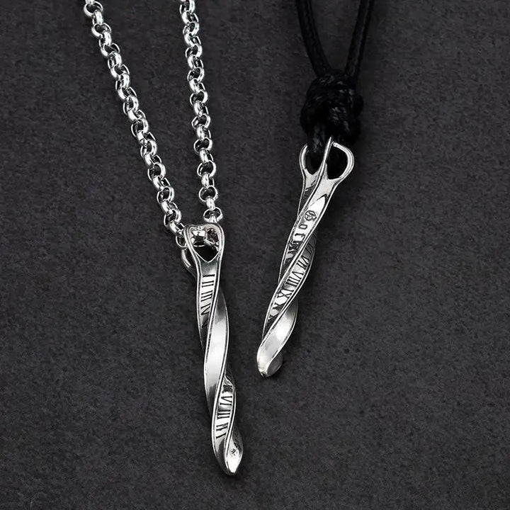 Space-time arrow ring silver necklace y2k - necklaces