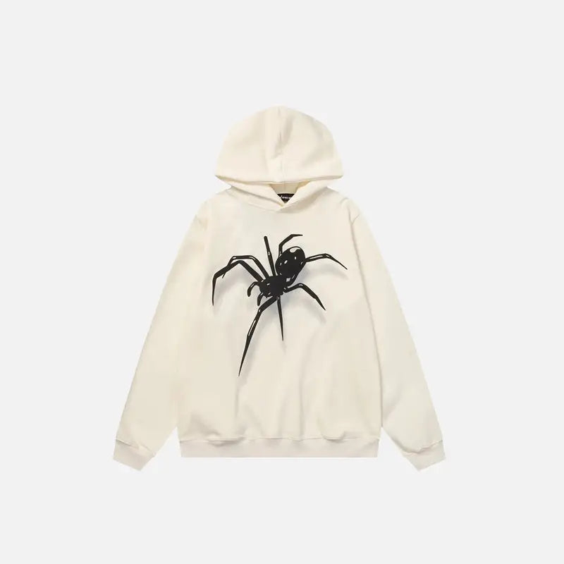 Spider graphic print hoodie y2k - apricot / m - hoodies