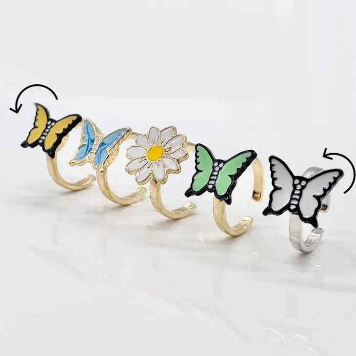 Y2k butterfly anxiety rings for fidgeting and stress relief - ring