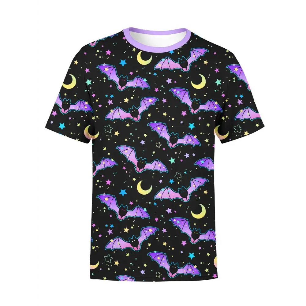 Spooky cute bat all over print unisex t-shirt - xs / black