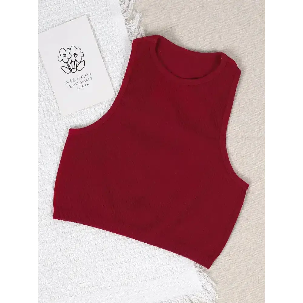 Y2k ribbed crop top for stylish workouts and casual outings - red / s