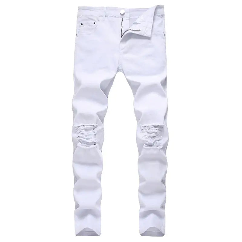 Jeans stacked blancs tendance streetwear - blanc / 28