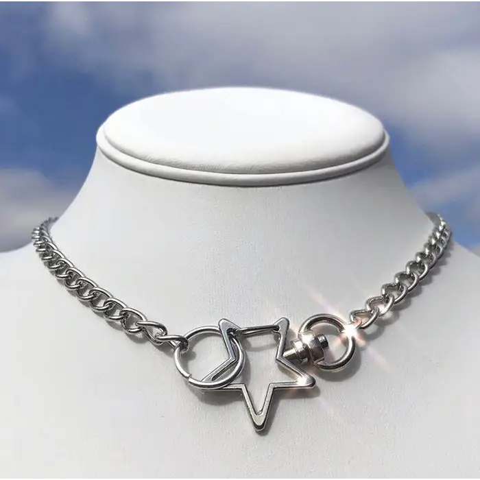 Star chain necklace - standart / silver