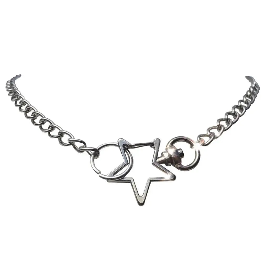 Star chain necklace - standart / silver