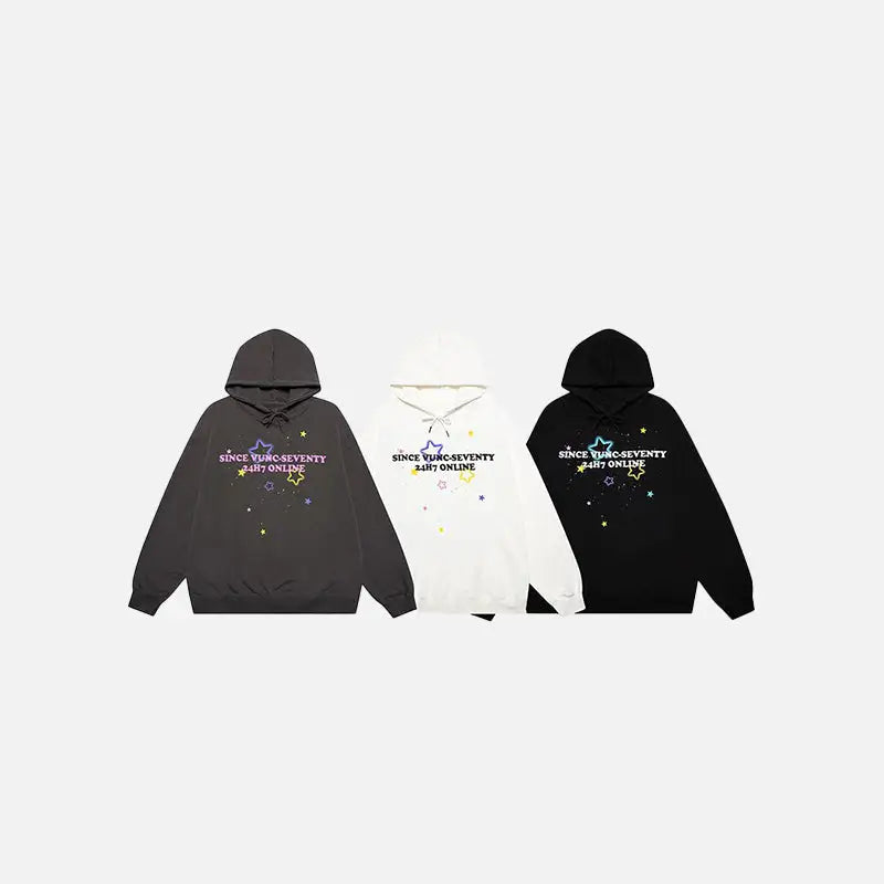 Star graphic oversized hoodie y2k - hoodies