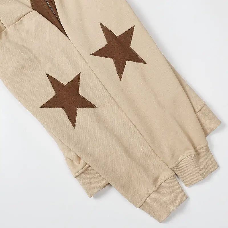 Star graphic patch hoodies y2k