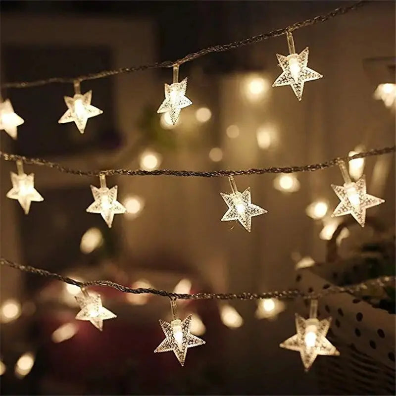 Aesthetic star string lights for room ambiance and decor