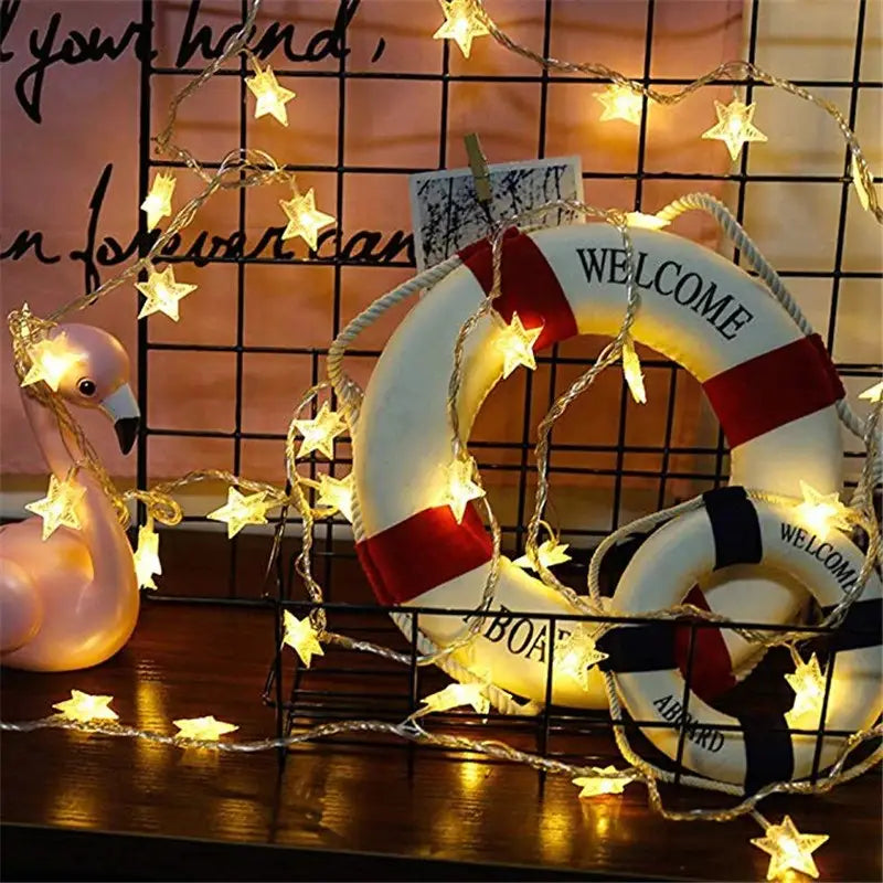 Aesthetic star string lights for room ambiance and decor