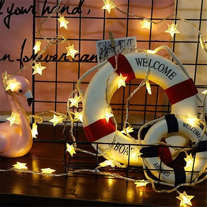 Aesthetic star string lights for room ambiance and decor