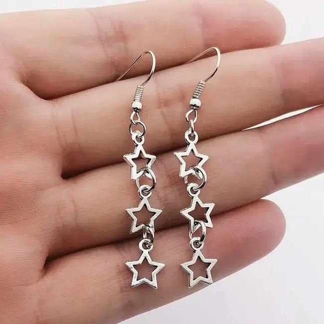 Stargirl drop earrings in zinc alloy for a chic look - standart / silver - earrings