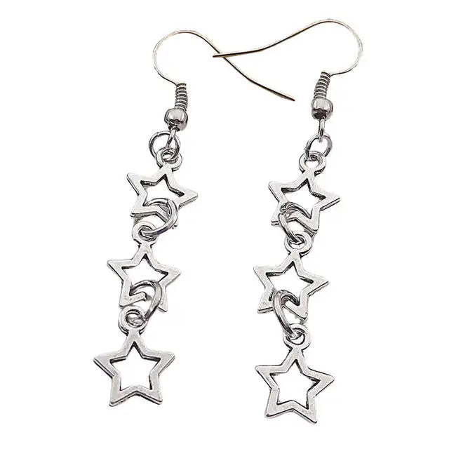 Stargirl drop earrings in zinc alloy for a chic look - standart / silver - earrings