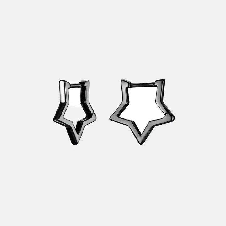 Starlike 925 sterling silver earrings y2k - black star