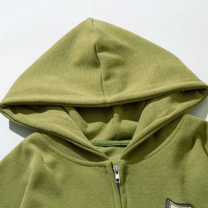 Sticky heart zip-up hoodie y2k - hoodies