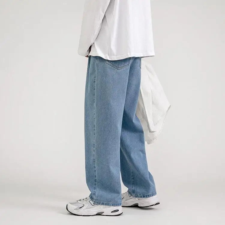 Straight leg mid rise baggy jeans