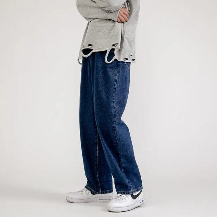 Straight leg mid rise baggy jeans