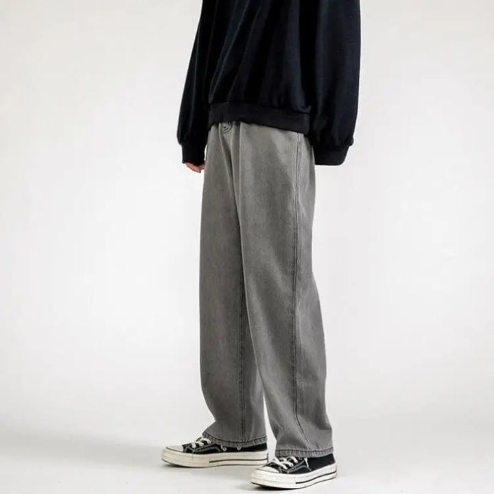 Straight leg mid rise baggy jeans