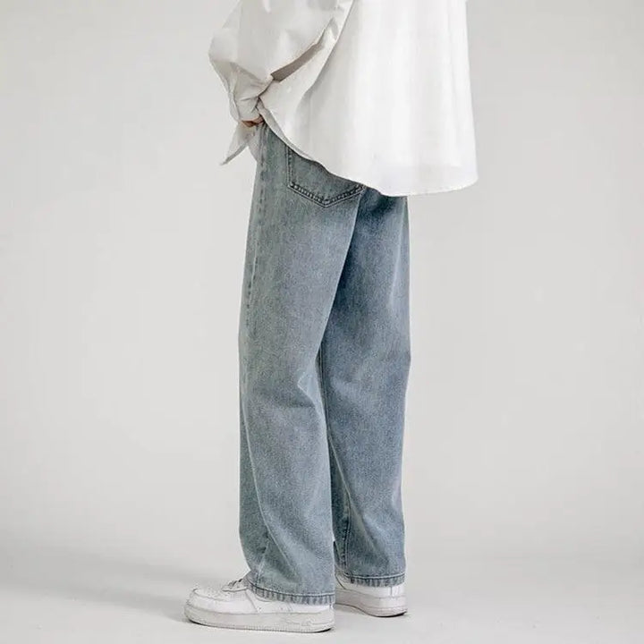 Straight leg mid rise baggy jeans