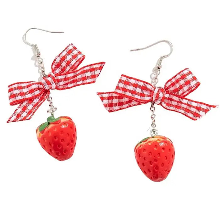 Strawberry cake earrings - earrings