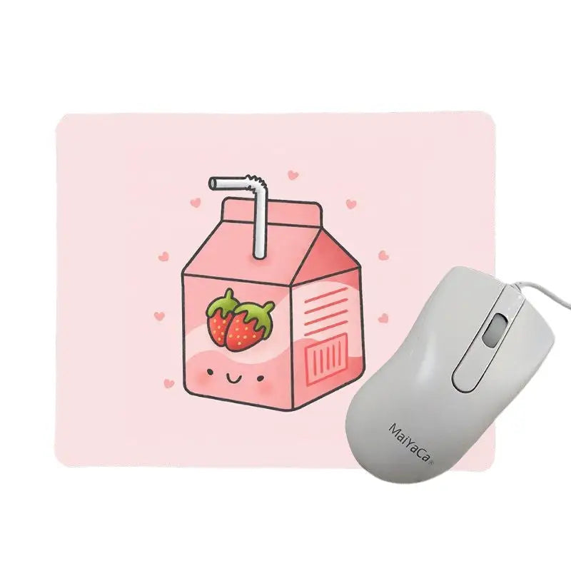 Strawberry milk mouse pad for aesthetic desktop decor