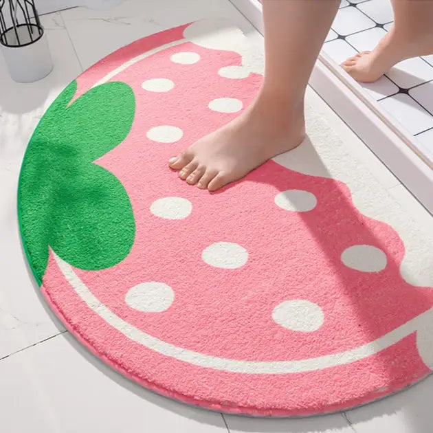 Berry-licious strawberry rug for y2k inspired spaces