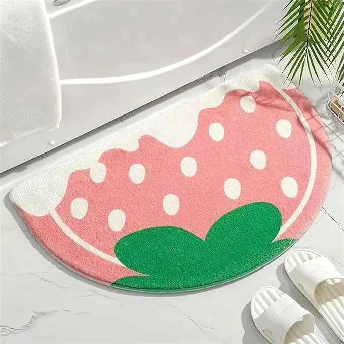 Berry-licious strawberry rug for y2k inspired spaces - pink