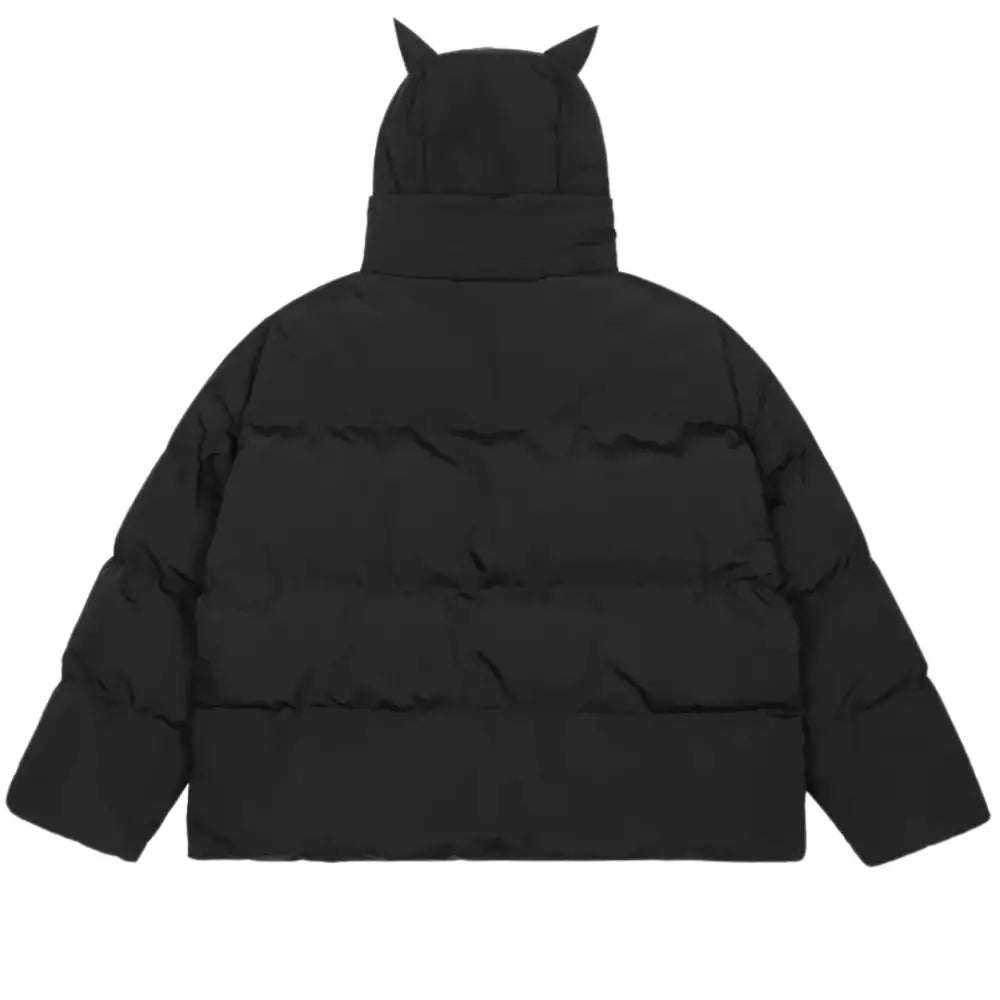 Streetwear ’devil horns’ puffer jacket y2k