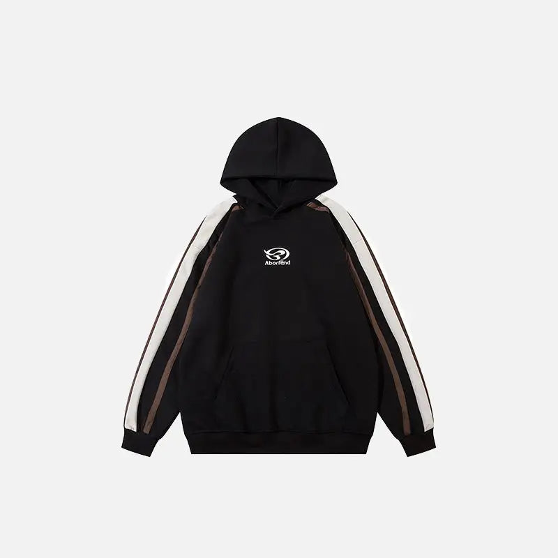 Striped oversized hoodie y2k - black / s - hoodies