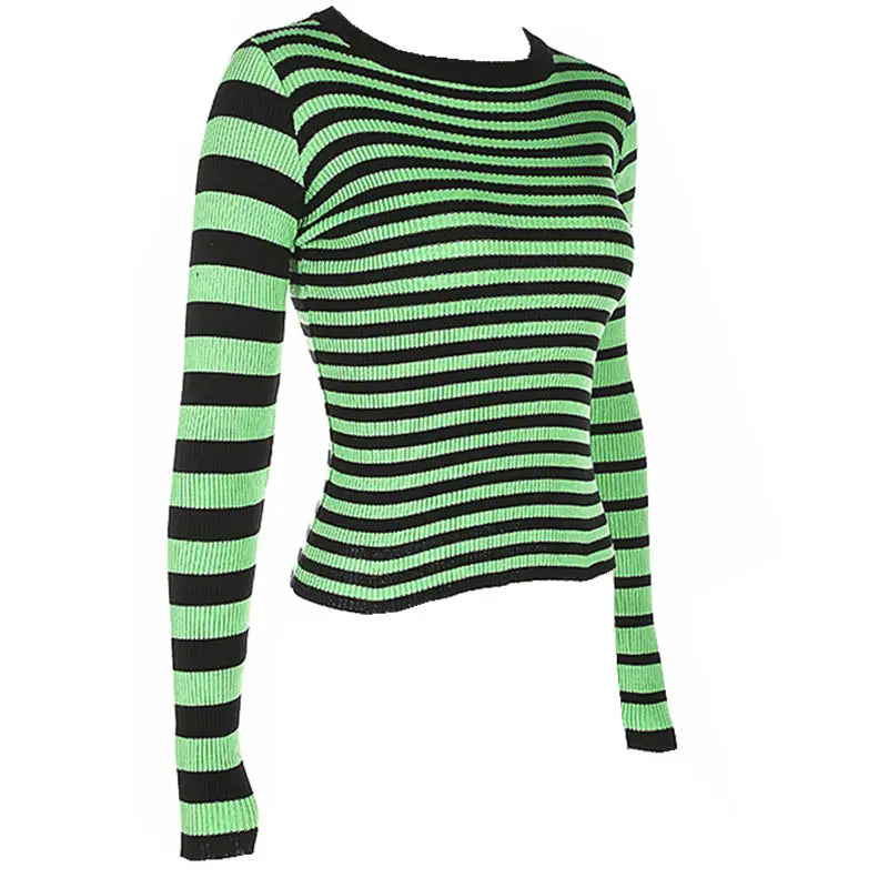 Striped ribbed sweater - t-shirts