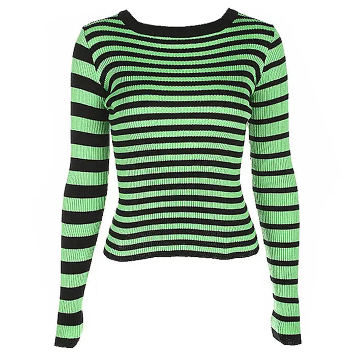 Striped ribbed sweater - t-shirts