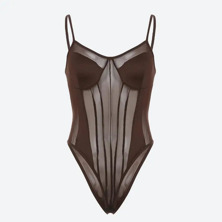 Bold striped sheer bodysuit for a confident summer look