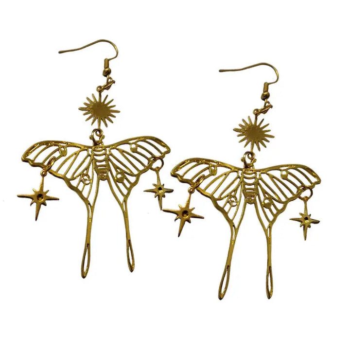 Y2k jacket and butterfly earrings for trendy style - standart / gold - earrings