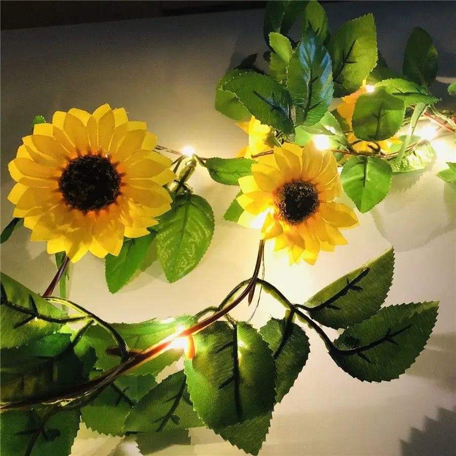 Aesthetic sunflower string lights for room ambiance