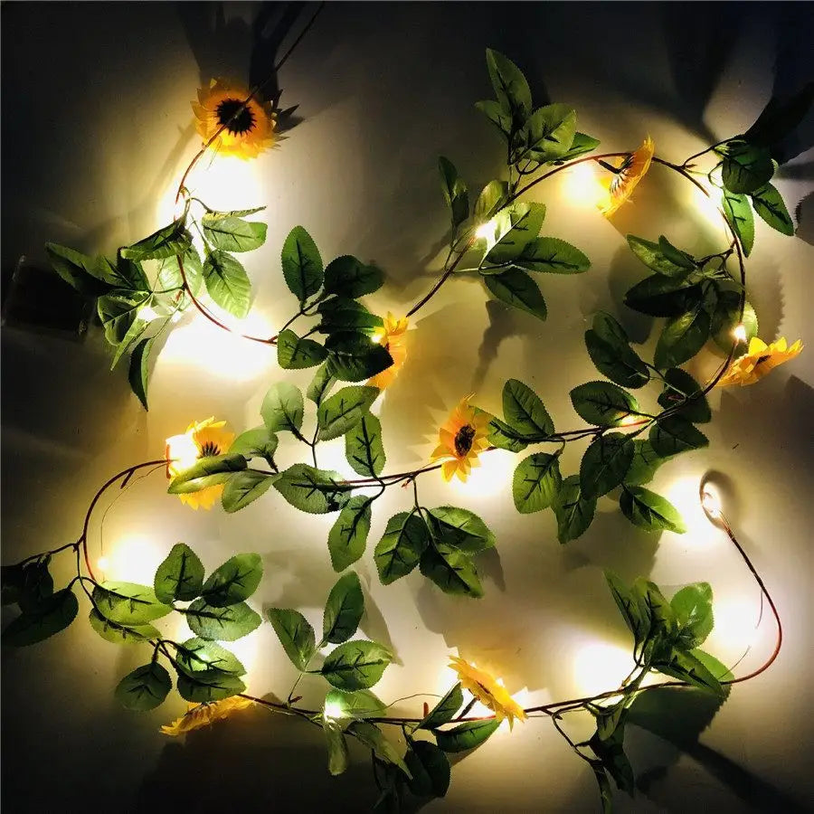 Aesthetic sunflower string lights for room ambiance