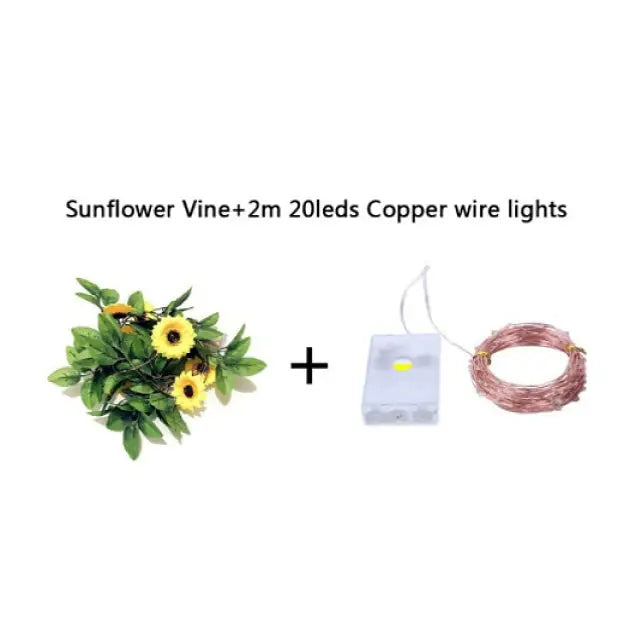 Aesthetic sunflower string lights for room ambiance