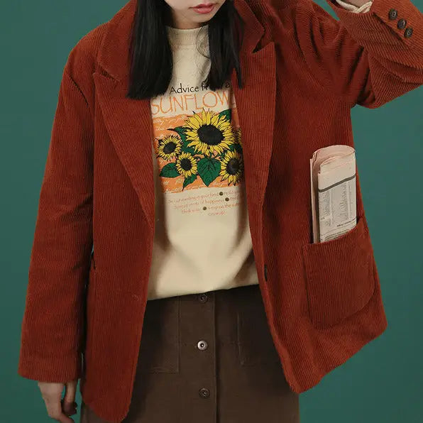 Sunflower sweatshirt - free size / beige - sweatshirts