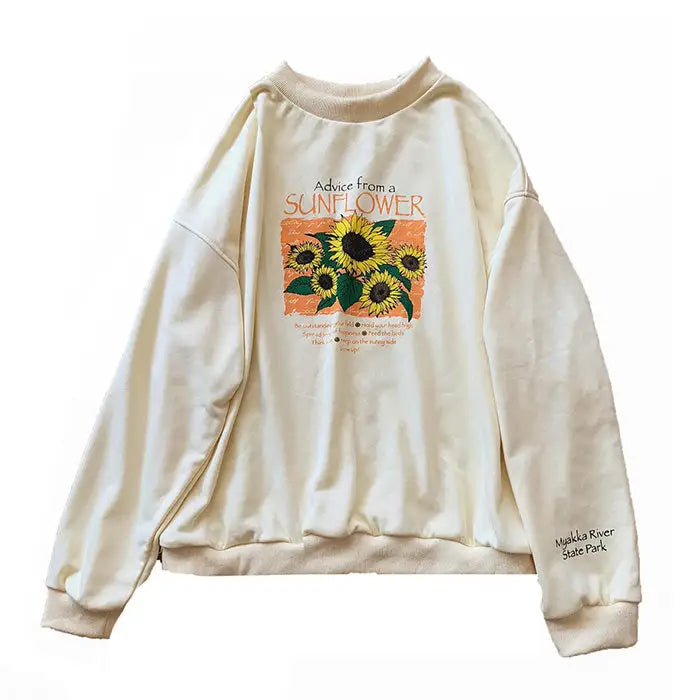 Sunflower sweatshirt - free size / beige - sweatshirts