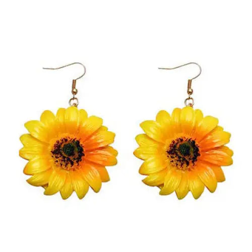 Sunflowers earrings - standart / yellow - earrings