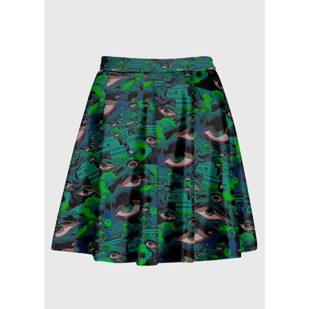 Acid trip flare pants with silky smooth elastic waist band skirt - xsmall-large - women skirts